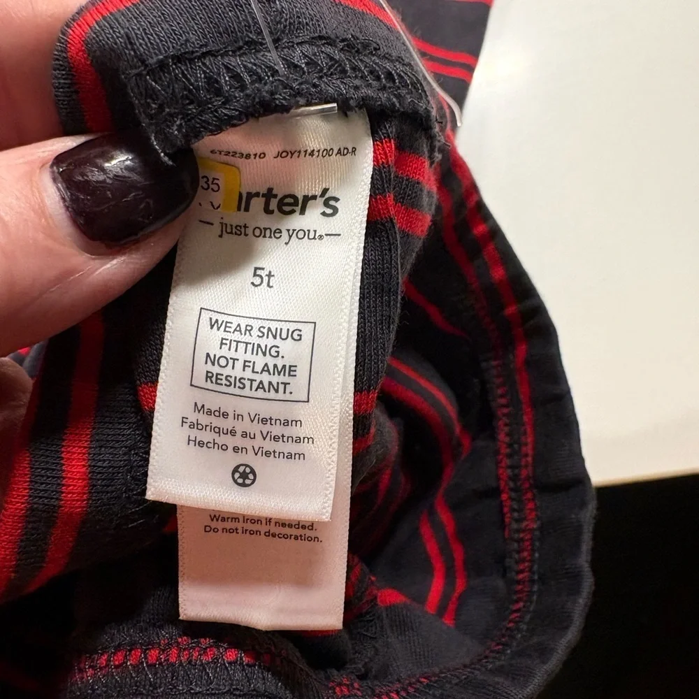 Carter's Black Knit Top with Red Stripes
